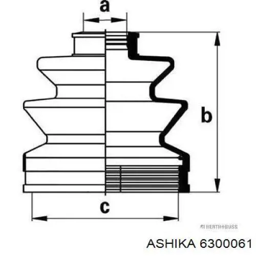 Купити 6300061 Ashika Пильник шарніра приводу