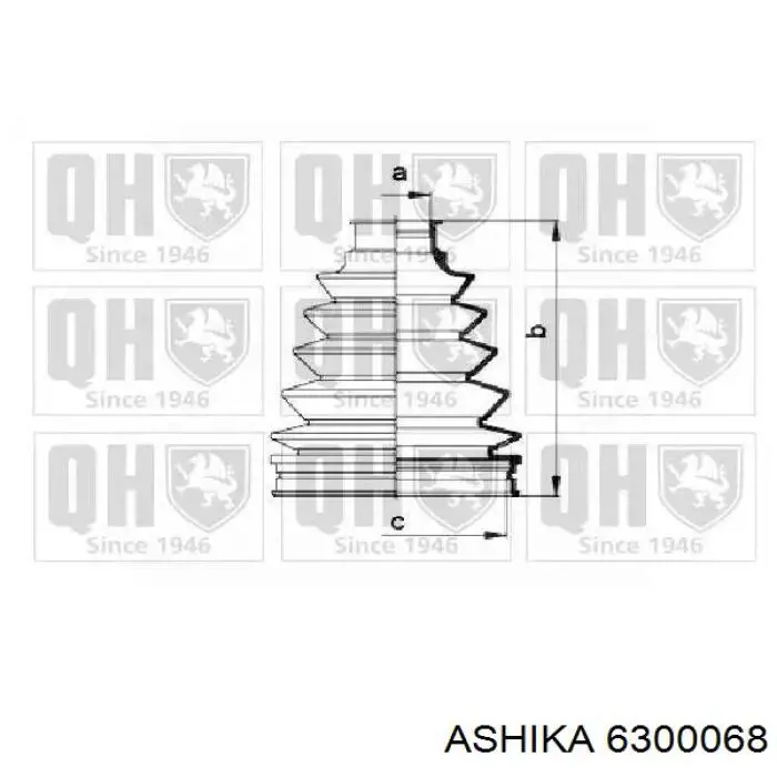 Пильник шарніра кутових швидкостей зовнішній передній Ashika 6300068 ціна, від 5.64 USD