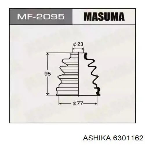 Пильник ШРУСа внутрішній, передній піввісі Ashika 6301162