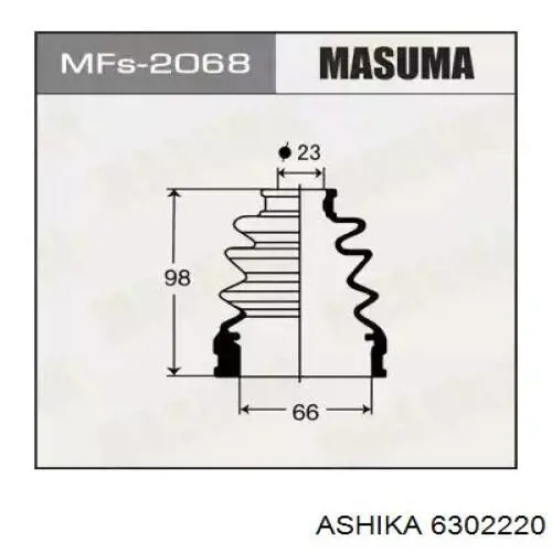Пильник ШРУСа зовнішній, лівий Mazda GD3622530