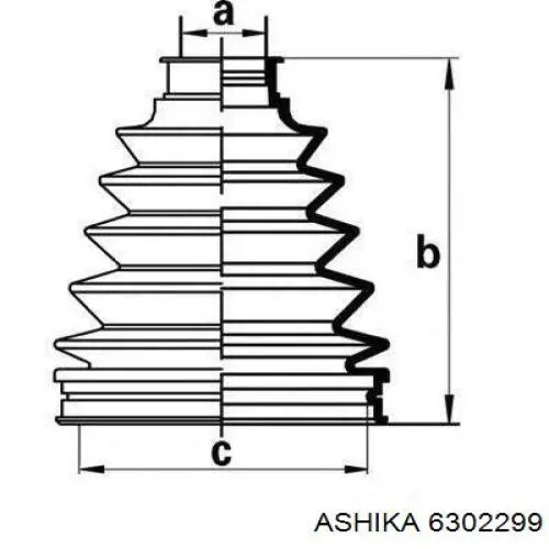 Купити 6302299 Ashika Пильник шарніра приводу