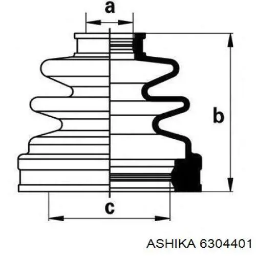 6304401 Ashika пильник шруса зовнішній, передній піввісі