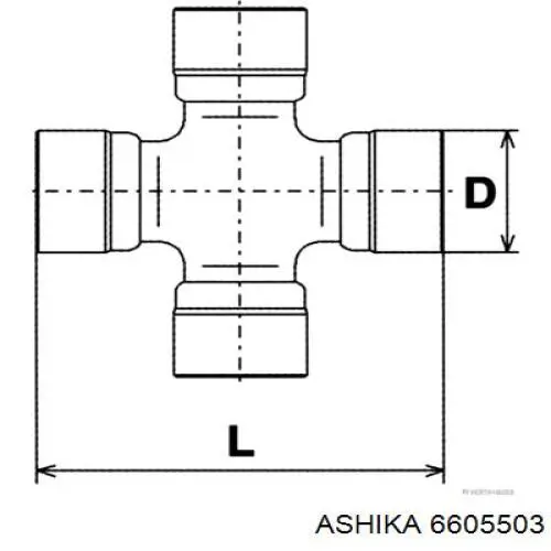 Хрестовина карданного валу 6605503 Ashika