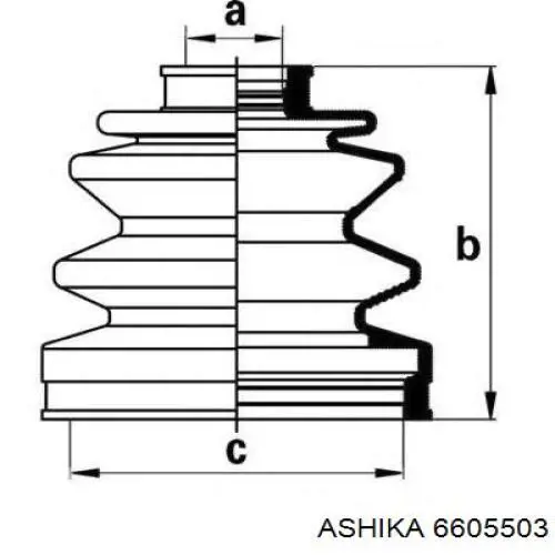 Хрестовина карданного валу, заднього Ashika 6605503