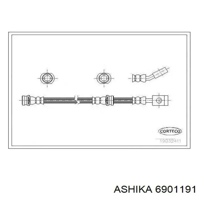 Шланг гальмівний передній 6901191 Ashika