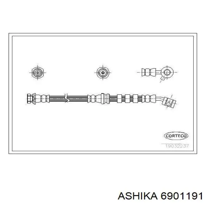 Купити 6901191 Ashika Гальмівні шланги передні