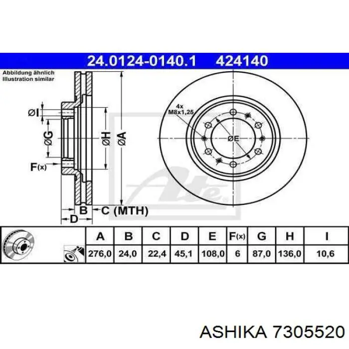 Кульова опора, верхня Japan Parts BJ520