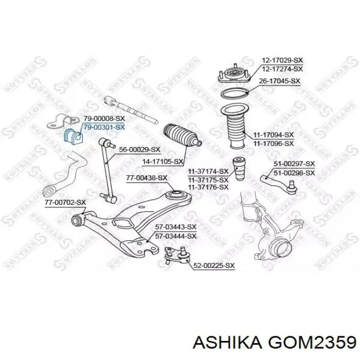 Гумка заднього стабілізатора Ashika GOM2359