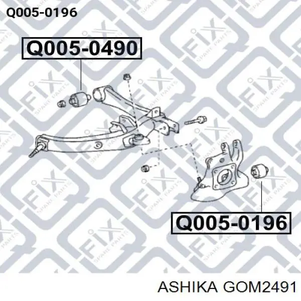 GOM2491 Ashika Сайлентблок задньої підвіски