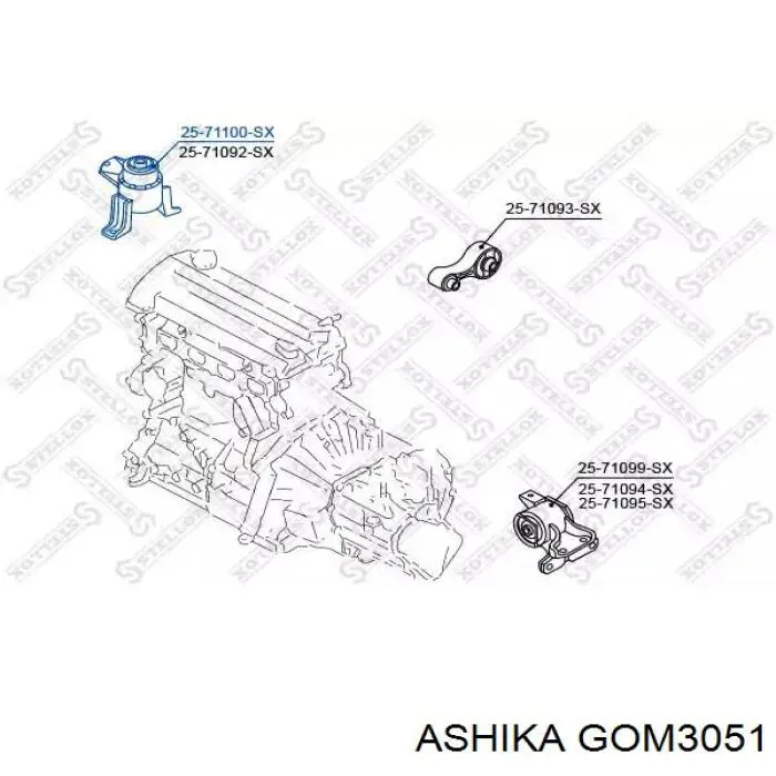 Купити GOM3051 Ashika Задня опора двигуна