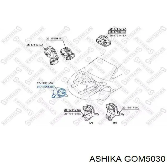 GOM5030 Ashika подушка (опора двигуна, передня)