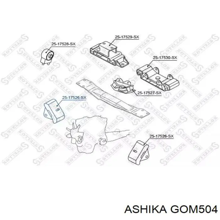 Подушка трансмісії, опора роздавальної коробки Ashika GOM504 ціна, від 9.73 USD