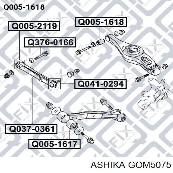 Купити GOM5075 Ashika Сайлентблок заднього нижнього важеля