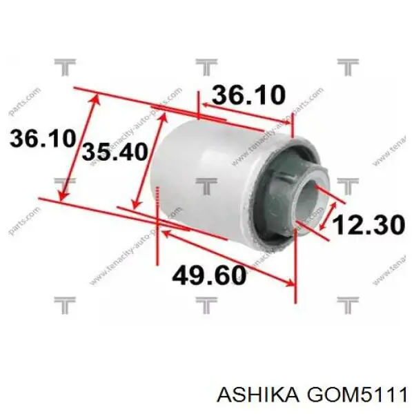 Сайлентблок заднього поперечного важеля, внутрішній Ashika GOM5111 ціна, від 5.83 USD