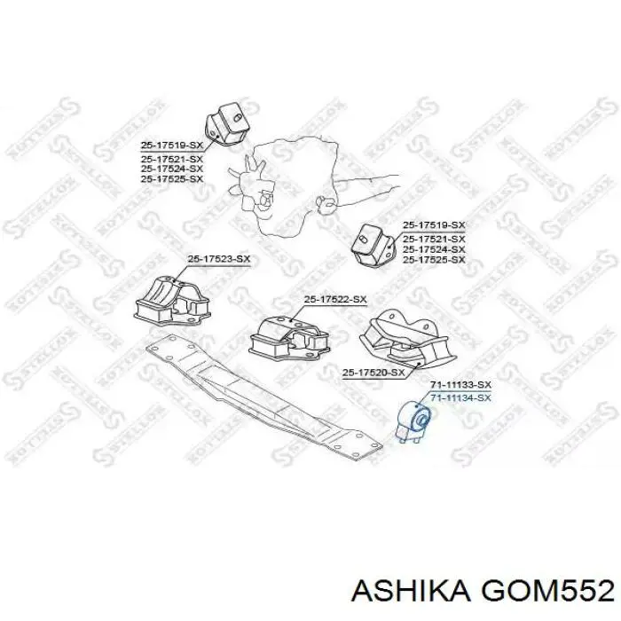 Подушка (опора) двигуна лів./прав. Ashika GOM552 ціна, від 15.12 USD
