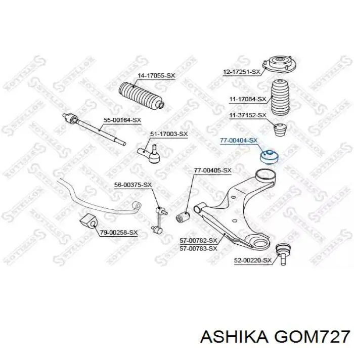 Сайлентблок цапфи задньої GOM727 Ashika
