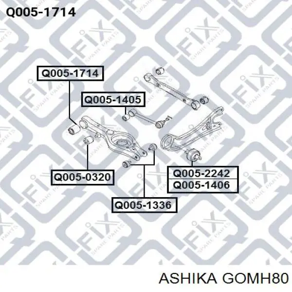 Сайлентблок заднього нижнього важеля Ashika GOMH80 ціна, від 7.18 USD