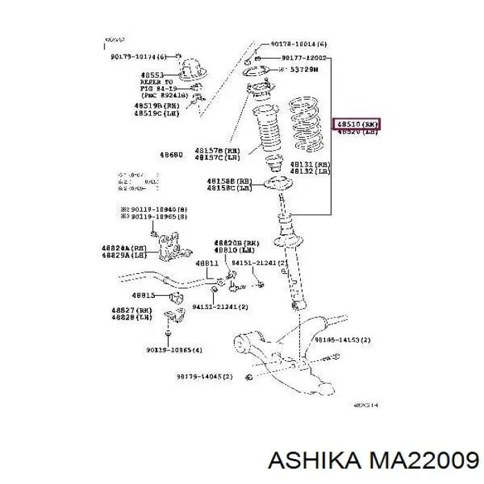 Амортизатор передній, правий Ashika MA22009 ціна, від 41.76 USD