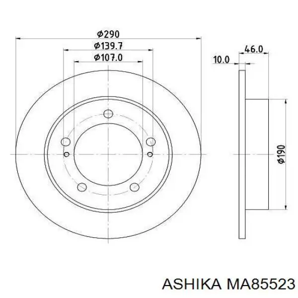 Амортизатор задній MA85523 Ashika