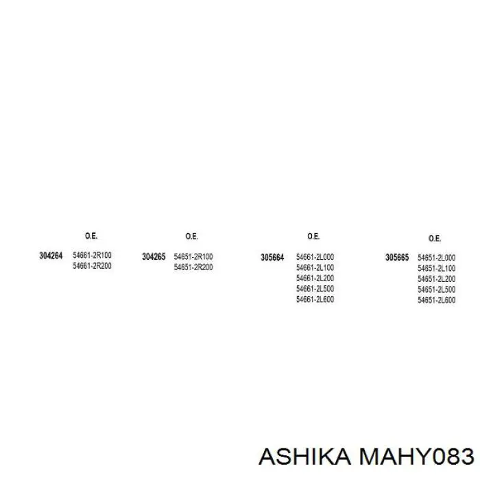 MAHY083 Ashika Амортизатор передньої підвіски