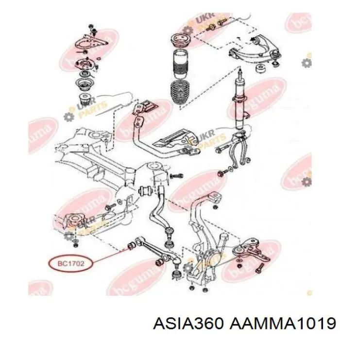 AAMMA1019 Asia360 Сайлентблок переднього нижнього важеля