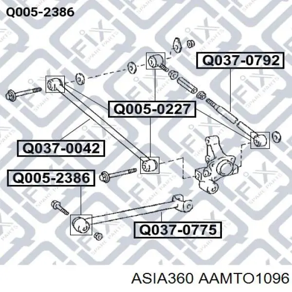 Сайлентблок заднього поздовжнього важеля, передній AAMTO1096 Asia360