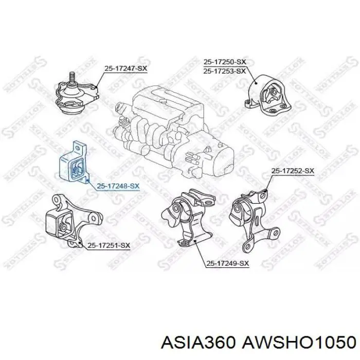 AWSHO1050 Asia360 подушка (опора двигуна, передня)