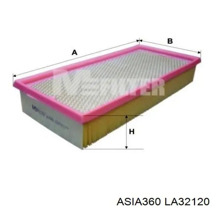 LA32120 Asia360 Повітряний фільтр двигуна