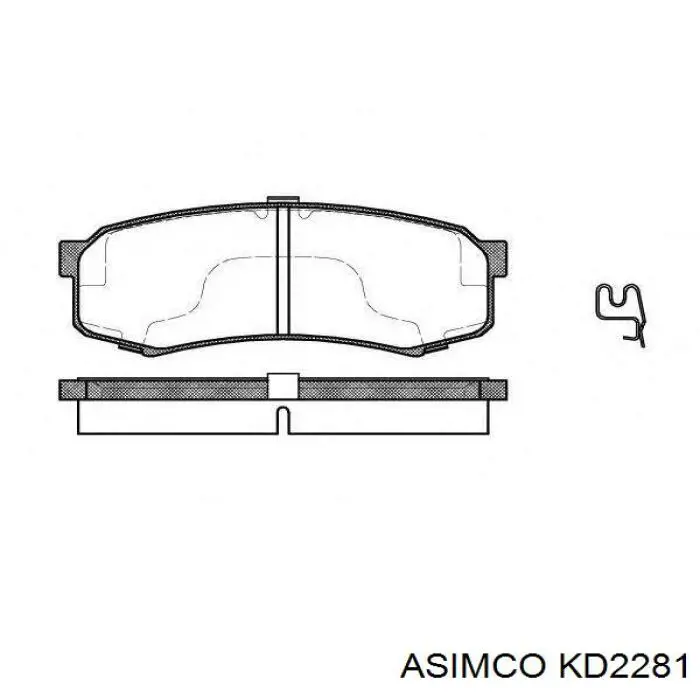 Задні гальмівні колодки Asimco KD2281 ціна, від 18.92 USD