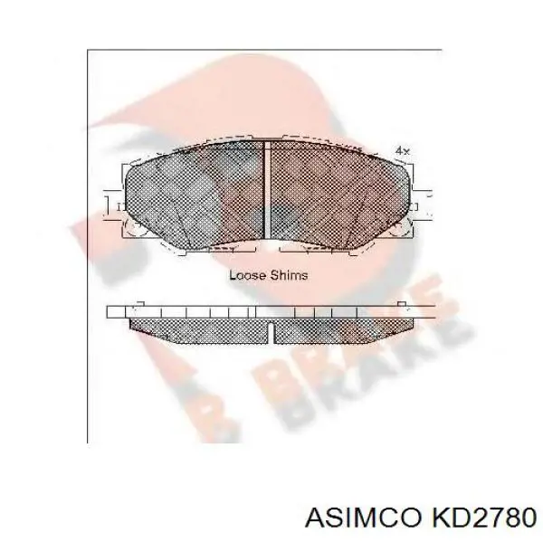 Передні тормозні колодки KD2780 Asimco