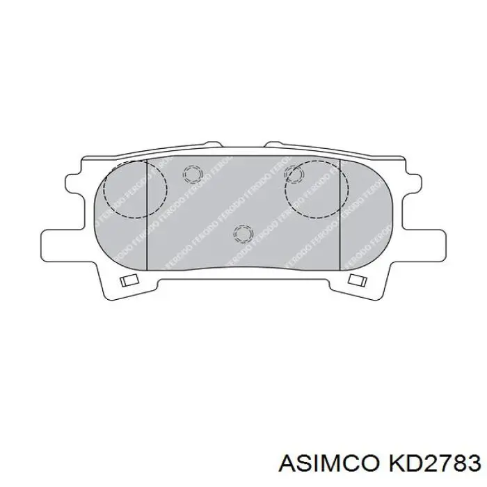 Колодки гальмові задні, дискові KD2783 Asimco