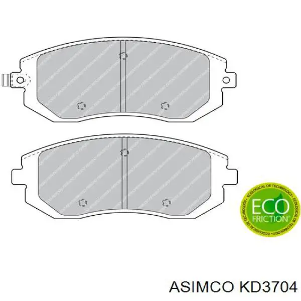 Купити KD3704 Asimco Колодки гальмівні передні, дискові