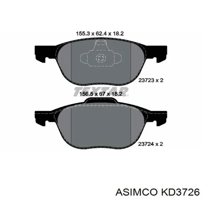 KD3726 Asimco Передні гальмівні колодки