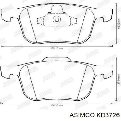 Купити KD3726 Asimco Колодки гальмівні передні, дискові
