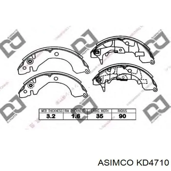 Задні дискові колодки Asimco KD4710