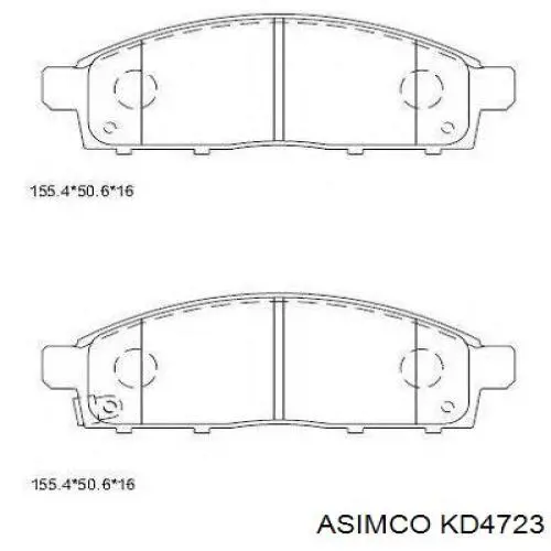 KD4723 Asimco Передні гальмівні колодки