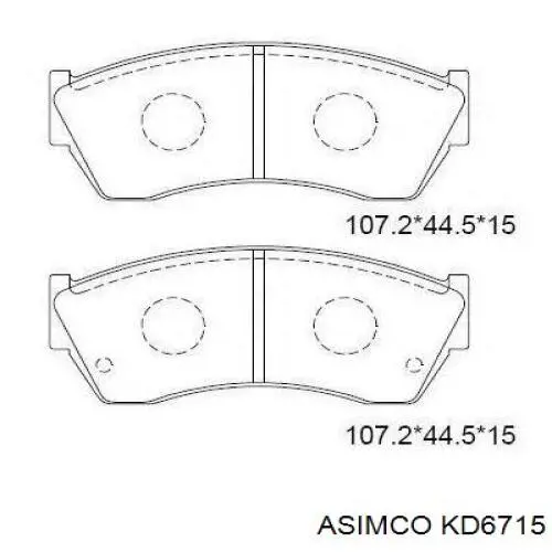 Задні гальмівні колодки Asimco KD6715 ціна, від 31.17 USD