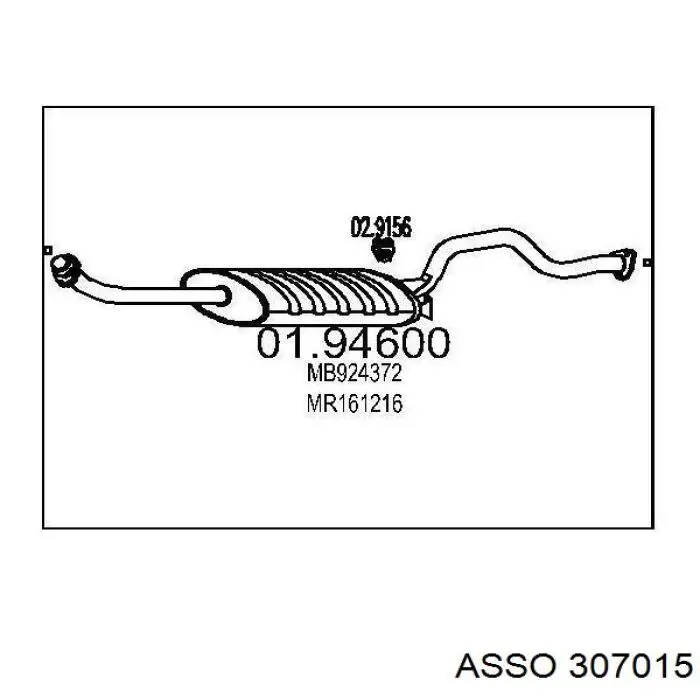 Глушник, задня частина 307015 Asso