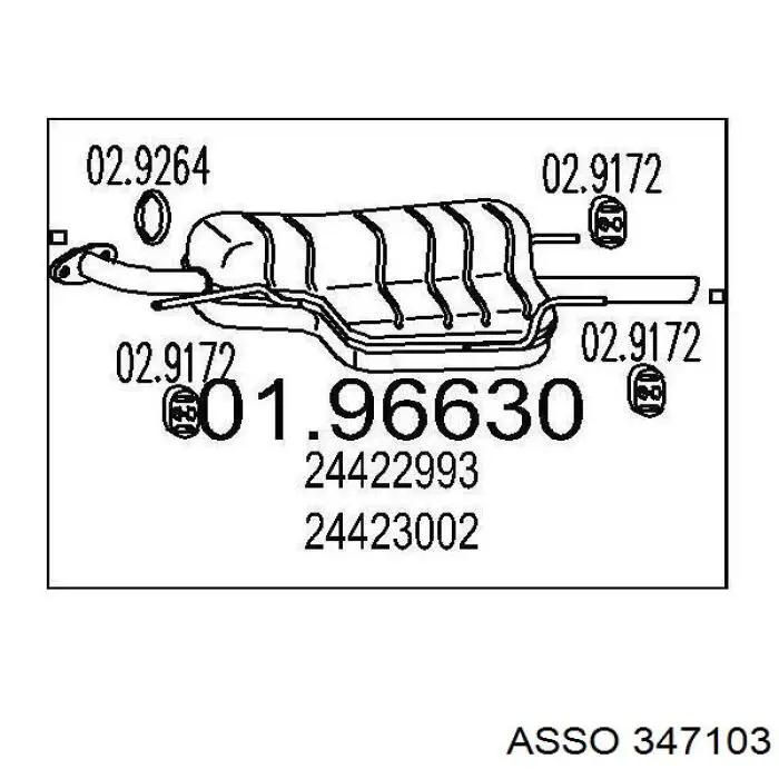 347103 Asso Глушилка задня