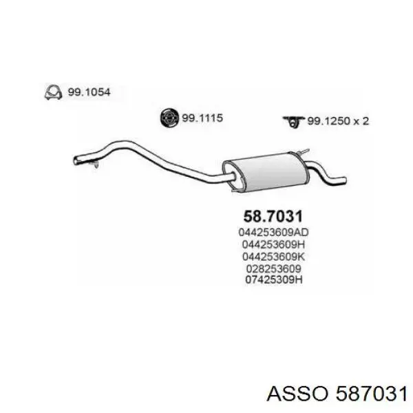 Вихлопна труба Asso 587031 ціна, від 47.52 USD