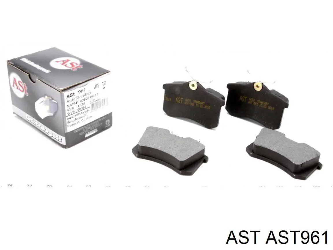 AST961 AST Колодки гальмівні задні, дискові