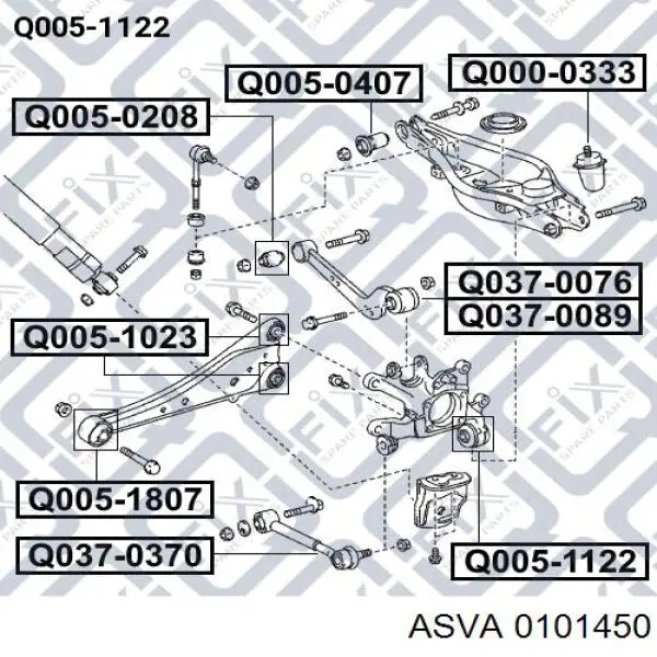 Купити 0101450 Asva Сайлентблок цапфи задньої