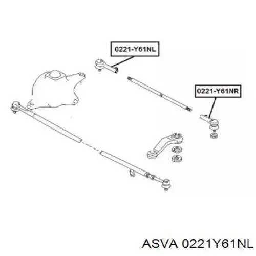 Накінечник центральної рульової тяги. задньої лівої D8570VS42B Nissan/Infiniti