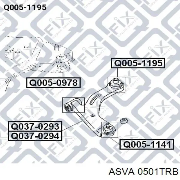 Сайлентблок переднього нижнього важеля 0501TRB Asva