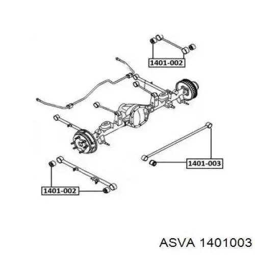 1401003 Asva сайлентблок тяги поперечної, задньої підвіски