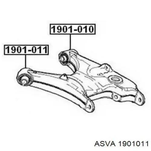 Сайлентблок заднього нижнього важеля 1901011 Asva