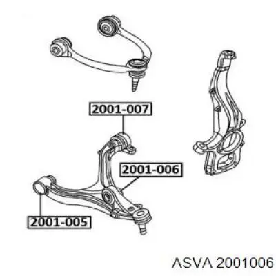 Сайлентблок переднього нижнього важеля 2001006 Asva