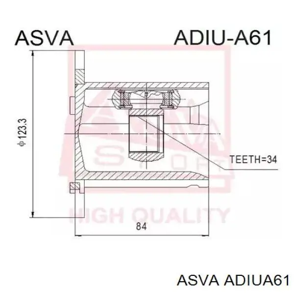 ШРКШ внутрішній, передній Asva ADIUA61 ціна, від 49.42 USD