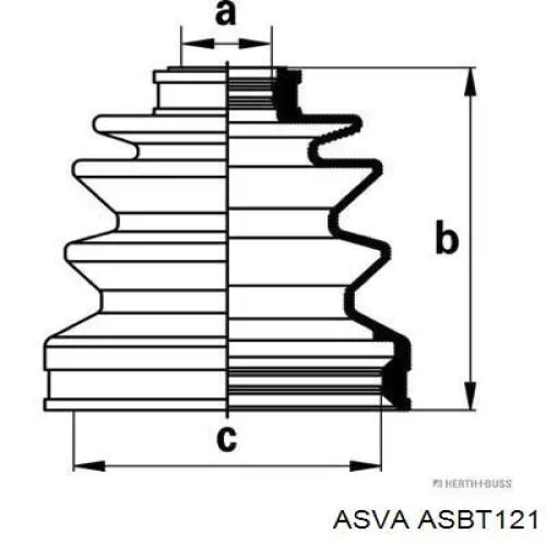 ASBT121 Asva пильник шруса зовнішній, задньої піввісі