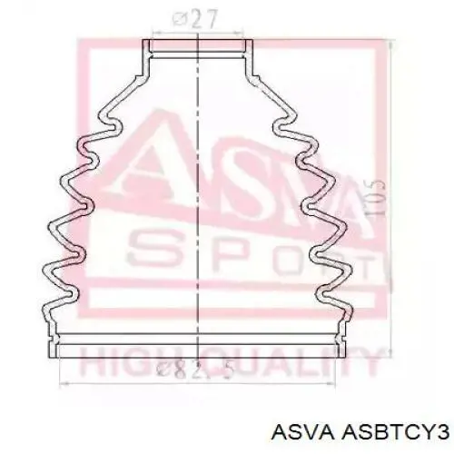 Купити ASBTCY3 Asva Пильник шарніра приводу